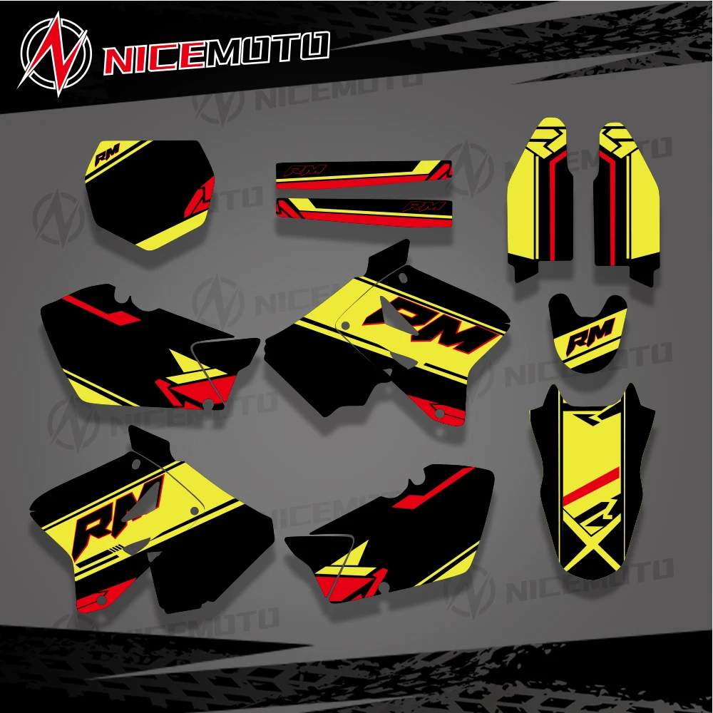 

For Suzuki RM125 RM250 RM 125 250 2001-2012 2011 2010 Motorcycle Fairing Graphics Background Decals Sticker Customize