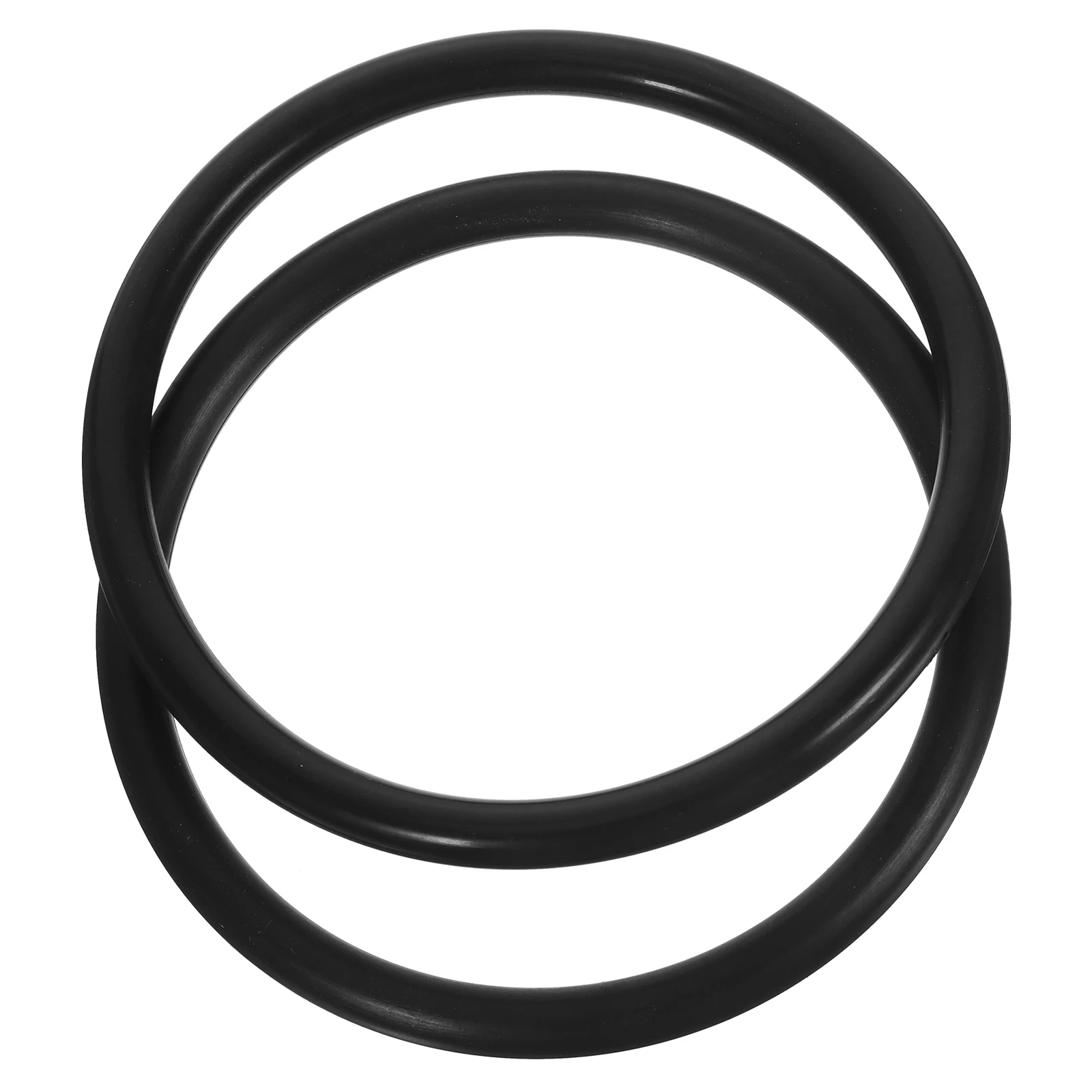 

2 Pcs Ring for Singing Bowl Music Washer Mat Cushion Decorate Yoga Black Rubber