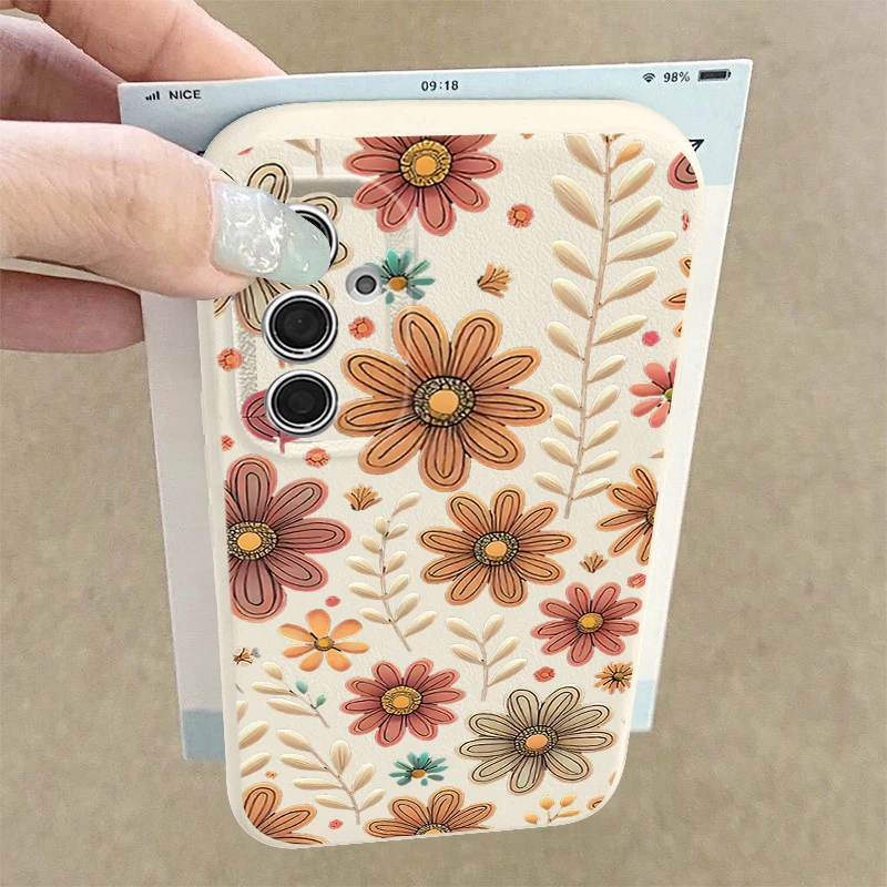Чехол для Samsung Galaxy S25 Edge S24 S22 Ultra S23 FE A17 A56 A16 A36 A26 A55 A15 A25 A54 5G Мультяшный цветок Мягкий чехол из ТПУ для телефона Чехол для Samsung Galaxy S25 Edge S24 S22 Ultra S23 FE A17 A56 A16 A36 A26 A55 A15 A25 A54 5G Мультяшный цветок Мягкий чехол из ТПУ для телефона