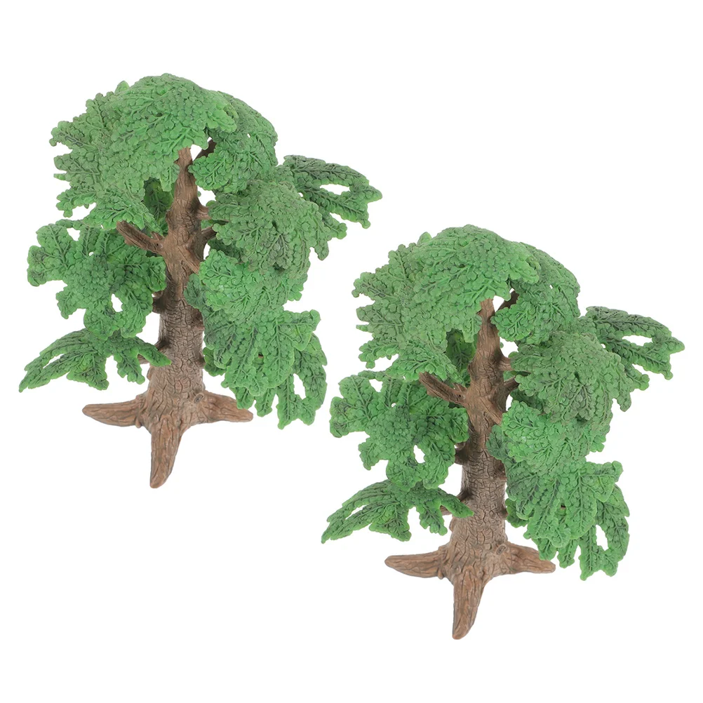 

2Pcs Simulation Maple Tree Miniature Landscape Decoration Realistic Micro Scenery Indoor Greenery Display Small Fake Trees