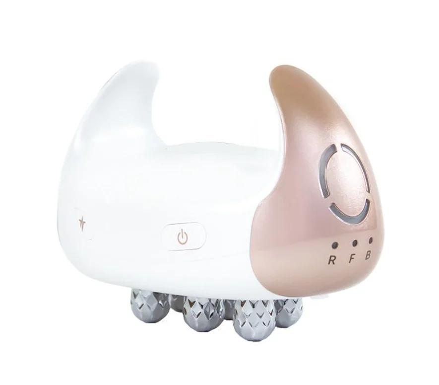 Masseur Facial EMS 4D, tête de Massage RF, appareil Facial à usage domestique, favorise l'absorption de la crème pour le visage, 2 Modes de couleur claire, outil de beauté pour le corps