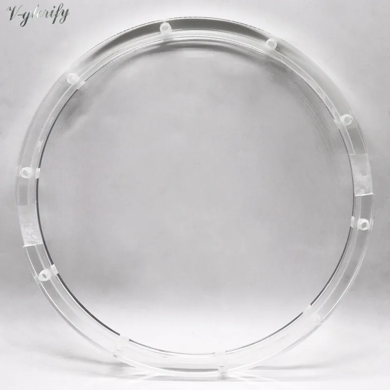 Transparent 14 Inch 10 Hole Acrylic Snare Drum Hoop Drum Rim 1 Pair, for 14 Inch Snare Drum