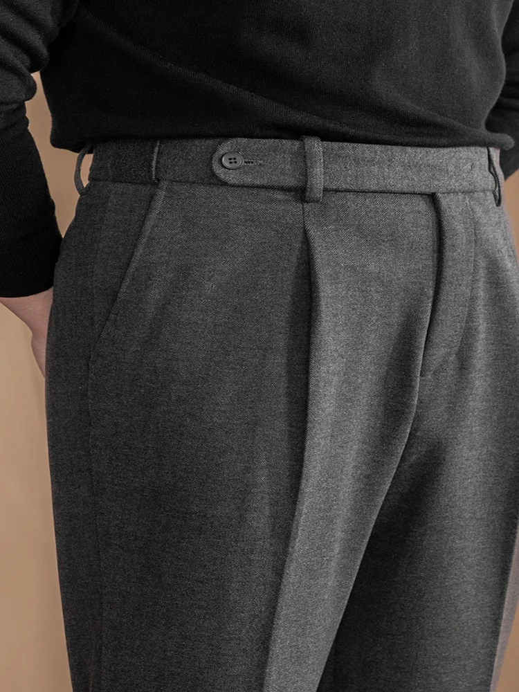 

Мистер. Мужские зимние повседневные брюки Deer Tee: шерстяные, с эластичным поясом, универсальные, прямые, модные