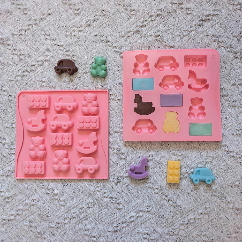 1 molde de madera creativo para Chocolate en forma de coche, galletas para hornear DIY, dulces, bandejas para cubitos de hielo para pudín