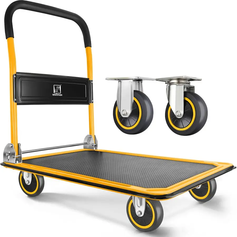 

Cart Dolly by , Moving Platform Hand Truck, Foldable for Easy Storage and 360 Degree Swivel Wheels with 330lb Weight Capacity, Y