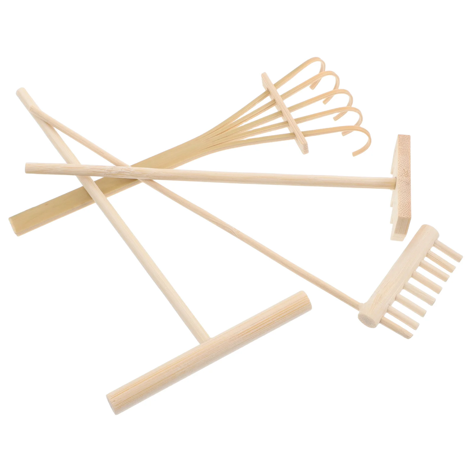 

4Pcs Bamboo Zen Garden Rakes Mini Sand Stamp Kit for Home Office Tabletop Decor Miniature Rock Garden Tools Office Table Decor