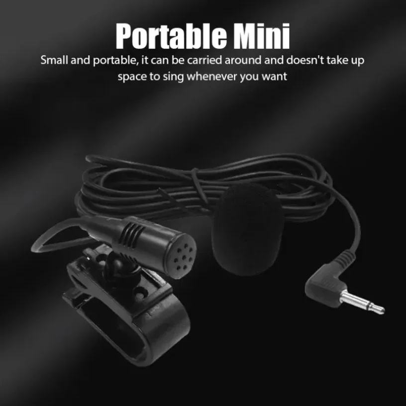 سيارة 3.5 مللي متر جاك ميكروفون ستيريو مايكرو راديو السيارة صغير السلكية ميكروفون خارجي للسيارات دي في دي راديو 3 متر طويل صغير Microfono