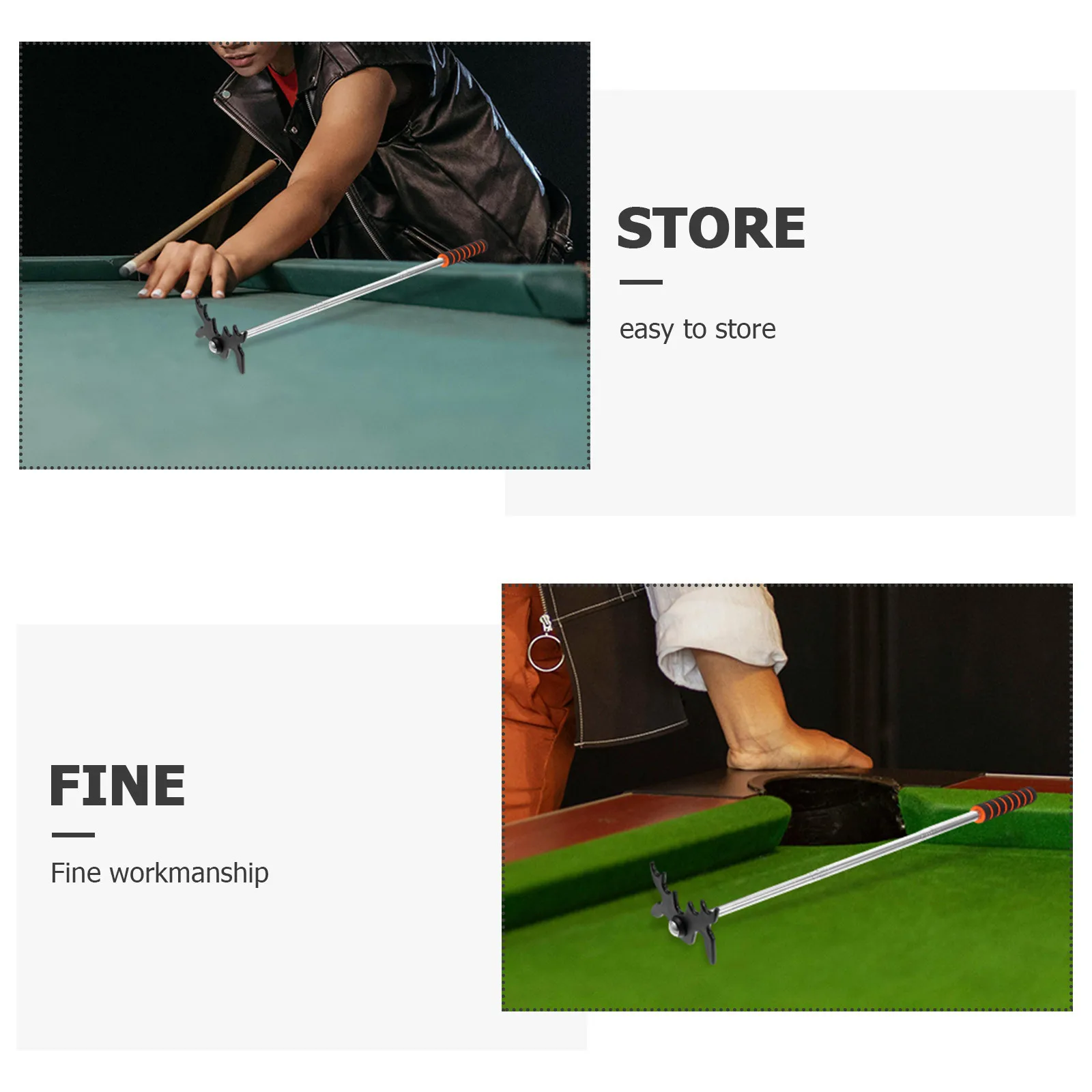 

Snooker Bridge Head Pool Accessories Metal Cue Holder Stable Non-Slip Fit for All Cues Precision Shot Assistance