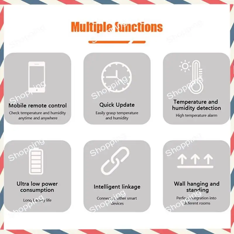 M20K 2Pcs Tuya Zigbee Smart Temperature & Humidity Sensor Outdoor Hygrometer Thermometer Mini Temperature Humi