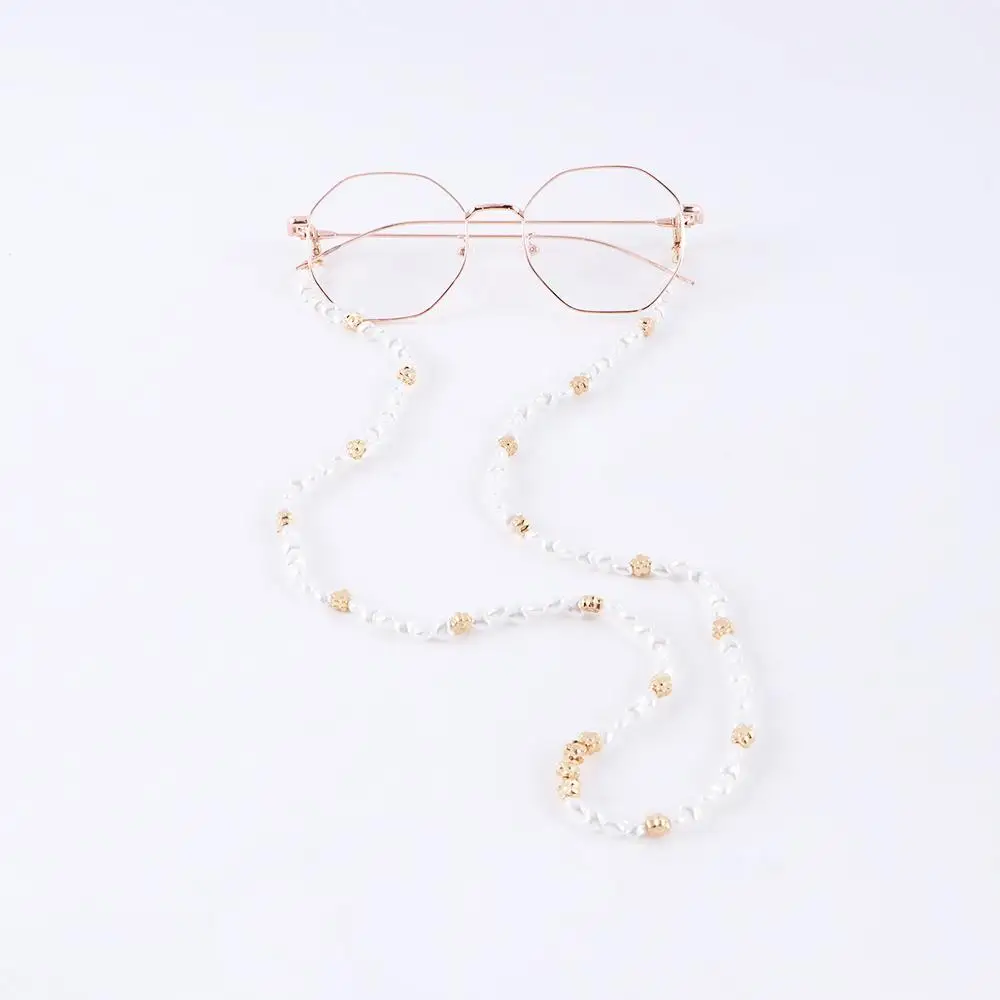 موضة الرقبة الأشرطة مكافحة خسر للنساء المعادن الرجال اللؤلؤ سلسلة نظارات مقاطع نظارات القراءة سلسلة قناع الوجه قلادة