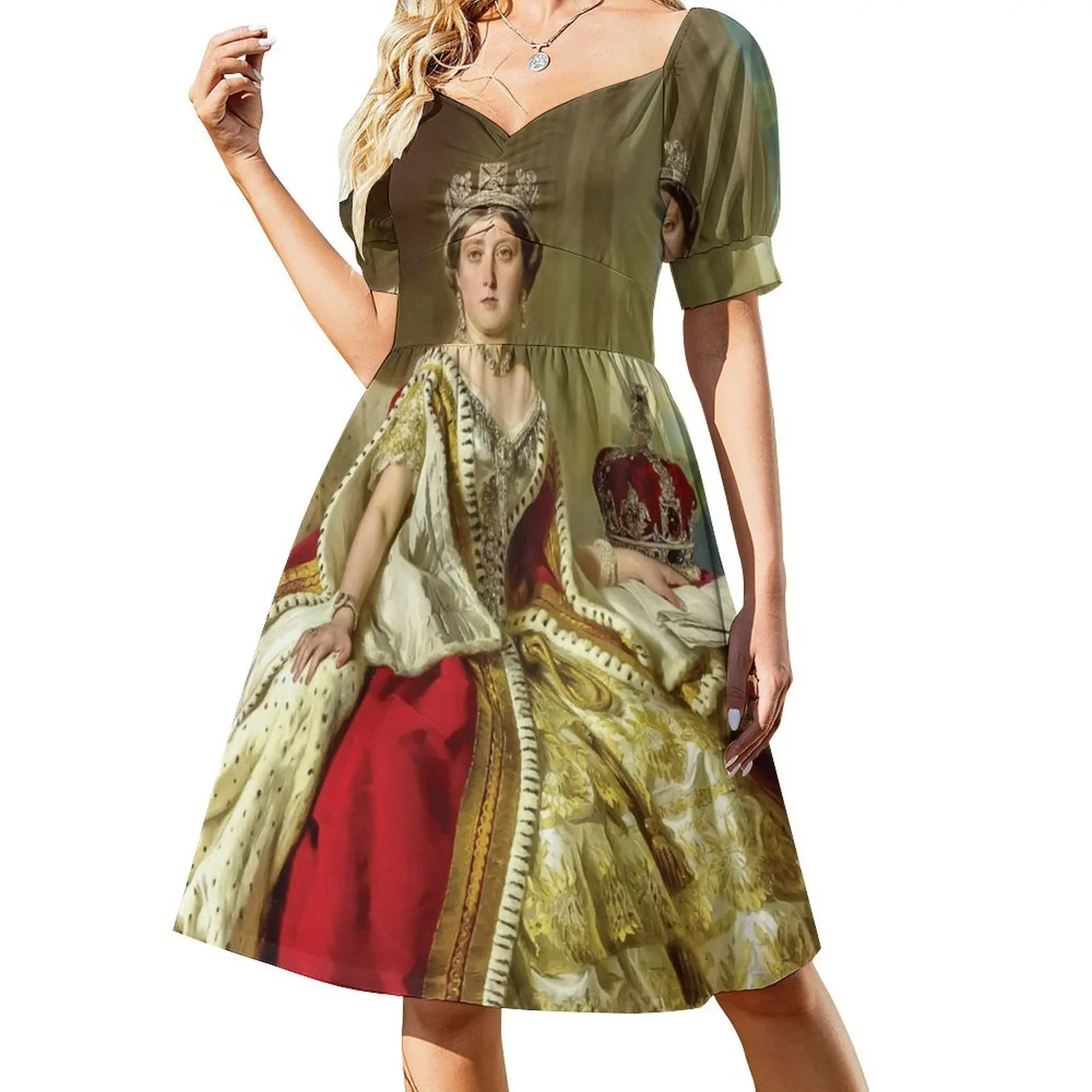 فستان كوين بوهيمي بدون أكمام للنساء مطبوع عليه فساتين حفلات الشاطئ الملكة المملكة المتحدة بريطانيا العظمى وفستان سهرة للنساء #2