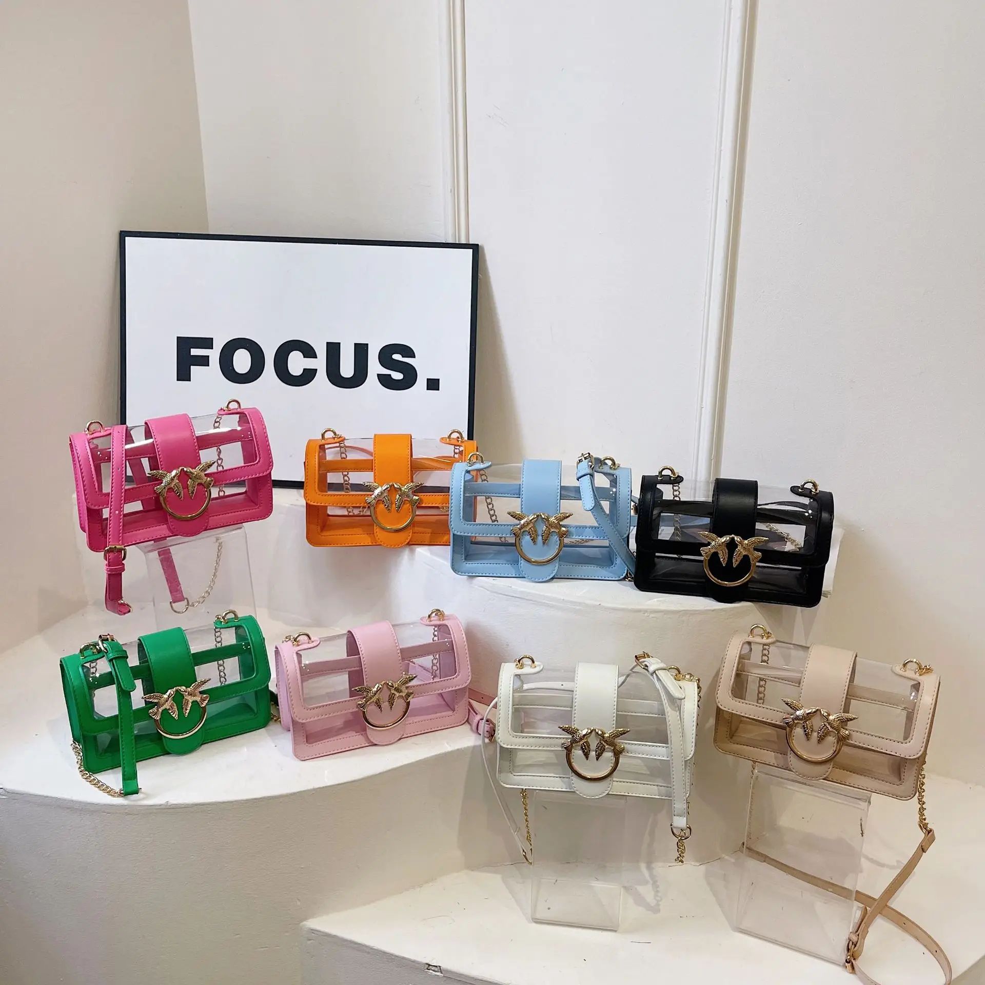 

High End Versatile Square Bag Fashion Women Handbag Transparent Design Shoulder Crossbody Sling Bag for Daily Use Office Casuai