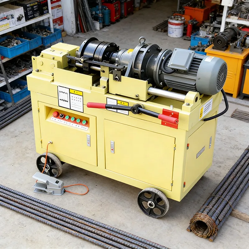 High Speed Rebar Threading Machine For 16mm 20mm 25mm 32mm Bars Automatic Steel Rod Threader For Multiple Diameters