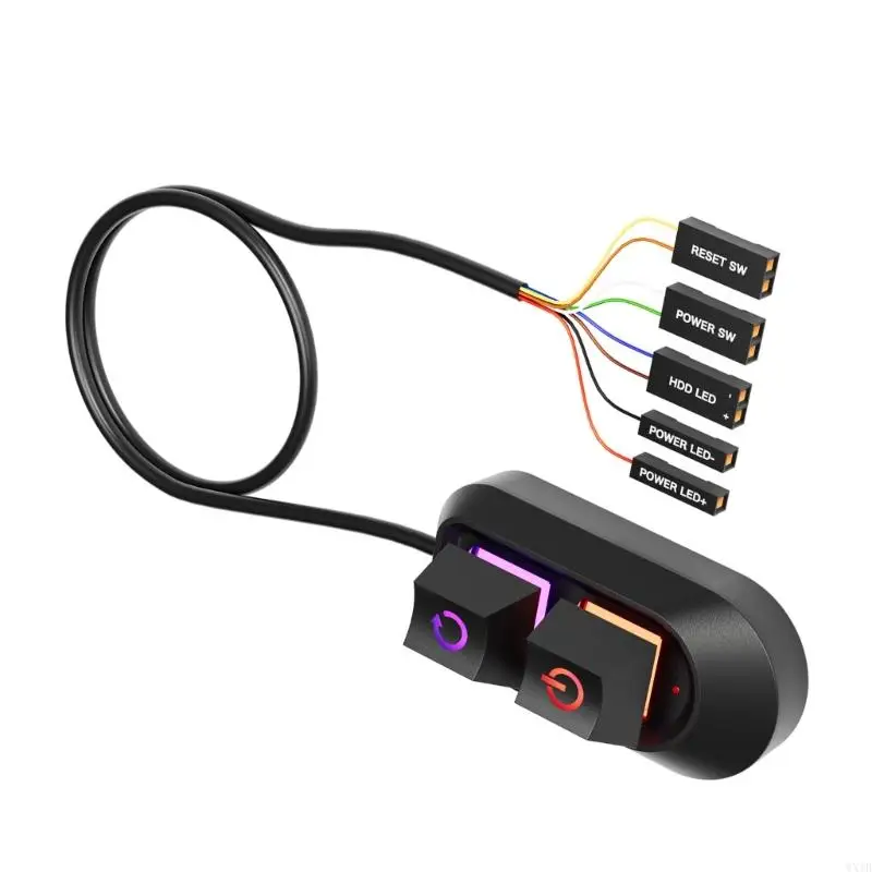 Botão comutação para PC para desktop botão liga / desliga com luz LED iluminada