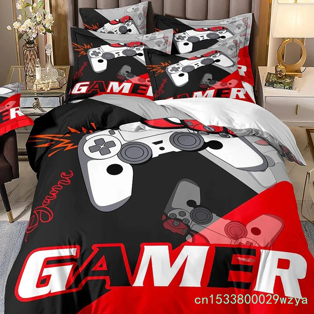 Gamer Bedding Sets For Boy Kid Gaming Duvet Cover Set Queen Video Games Comforter Cover,Playstation Designs Bed Set For Teen Men