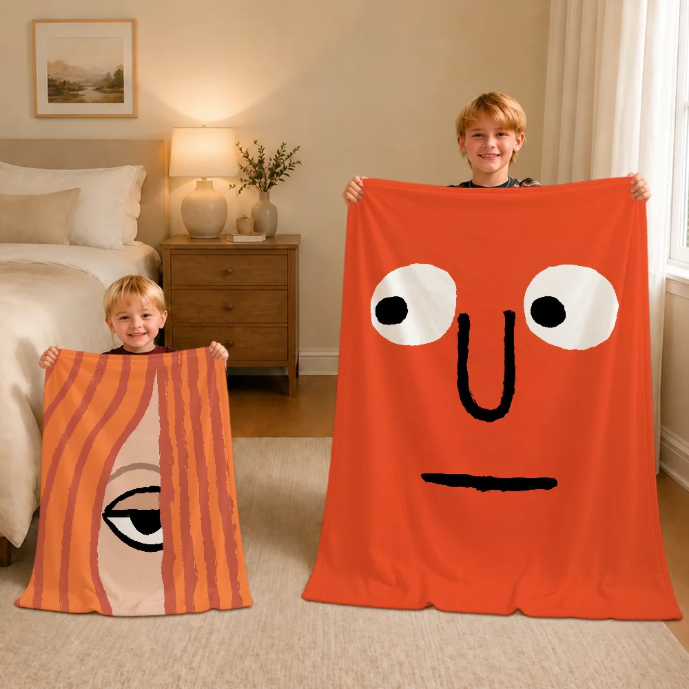 Fashion Art J-Jean J-Jullien Face Funny Warm Soft Plush Blanket Sofa Living Room Nap Home Bedroom Travel Gift Flannel Pet Hogar