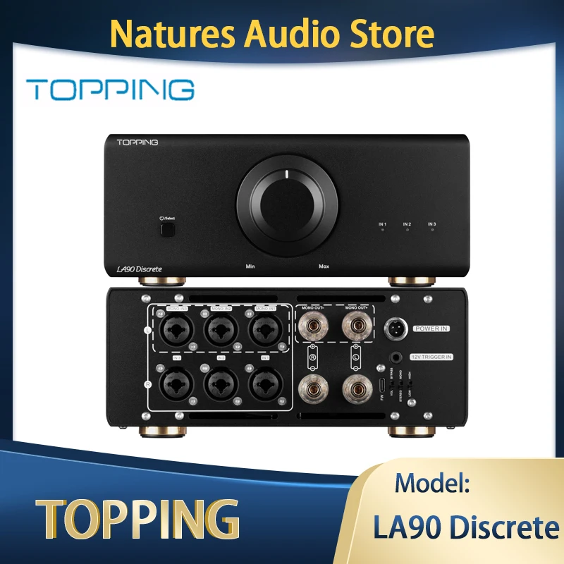 TOPPING LA90 Discrete AB Combined or Pure Power Amplifier 120WX2 High Power AMP 3 XLR/TRS Inputs for use with D90SE A90 Pre90