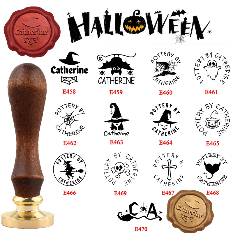 

Halloween Logo Customize Wax Seal Stamps Own Personality Logo Custom Unique Signet Copper Heads Wedding Birthday Small Business