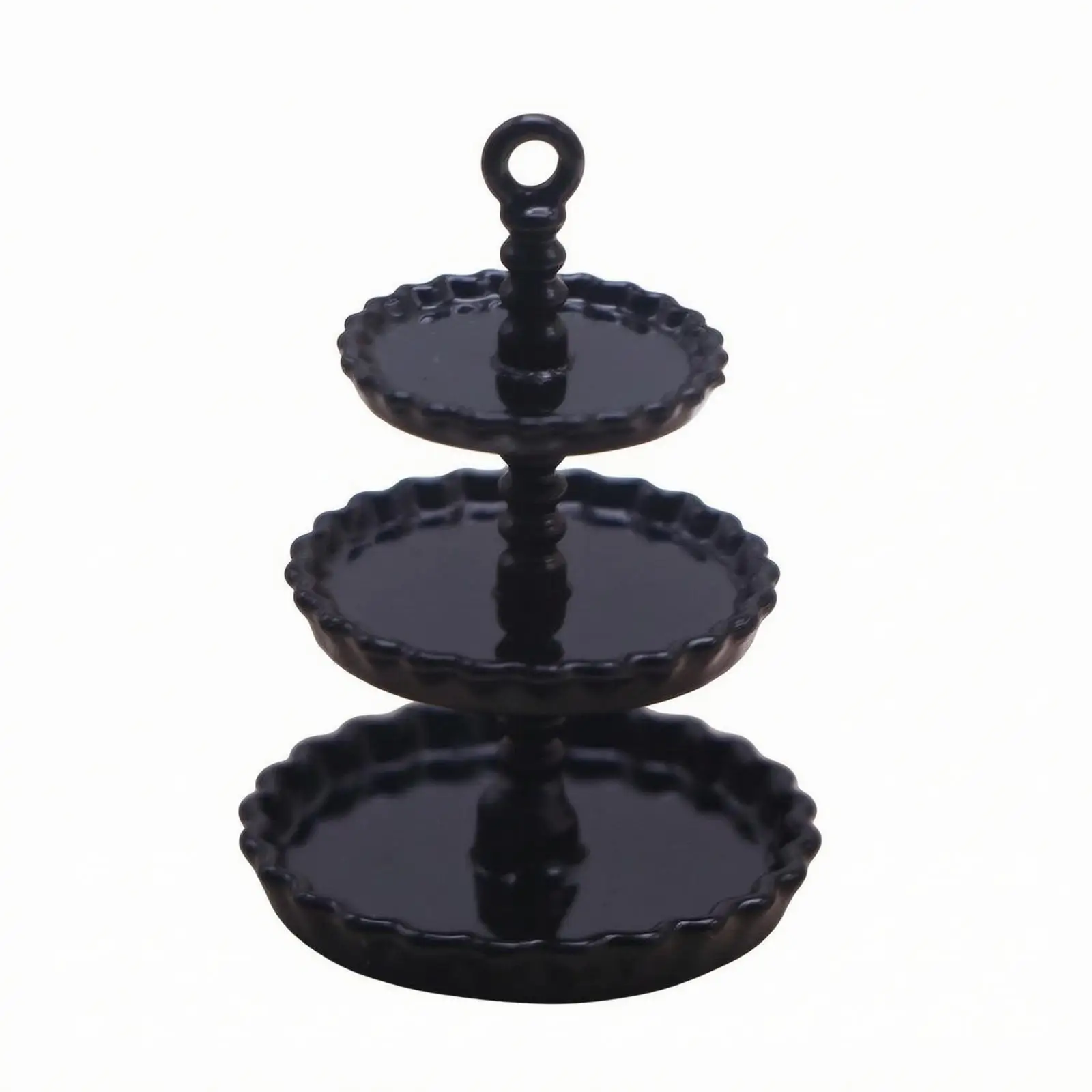 Alloy Mini Cake Display Stand Dollhouse Dessert Tray Three Tier Holder for Miniature Kitchen Table Scene Decor Props