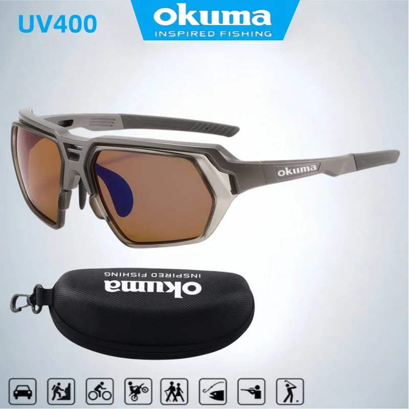 Okuma polarized sunglasses UV400 for men and women outdoor hunting, fishing, driving bicycles, sunglasses optional box