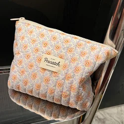 Flower Pattern Large Capacity Cosmetic Storage Bag Business Travel Handbag Portable Canvas Storage Bag Wash Supplies Storage