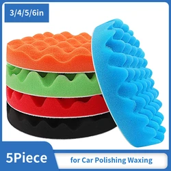 3/4/5/6Inch Polishing Pads for Drill, Compound Buffing Sponge Pads for Auto Car Polishers,5Pcs for Car Polishing, Sanding,Waxing