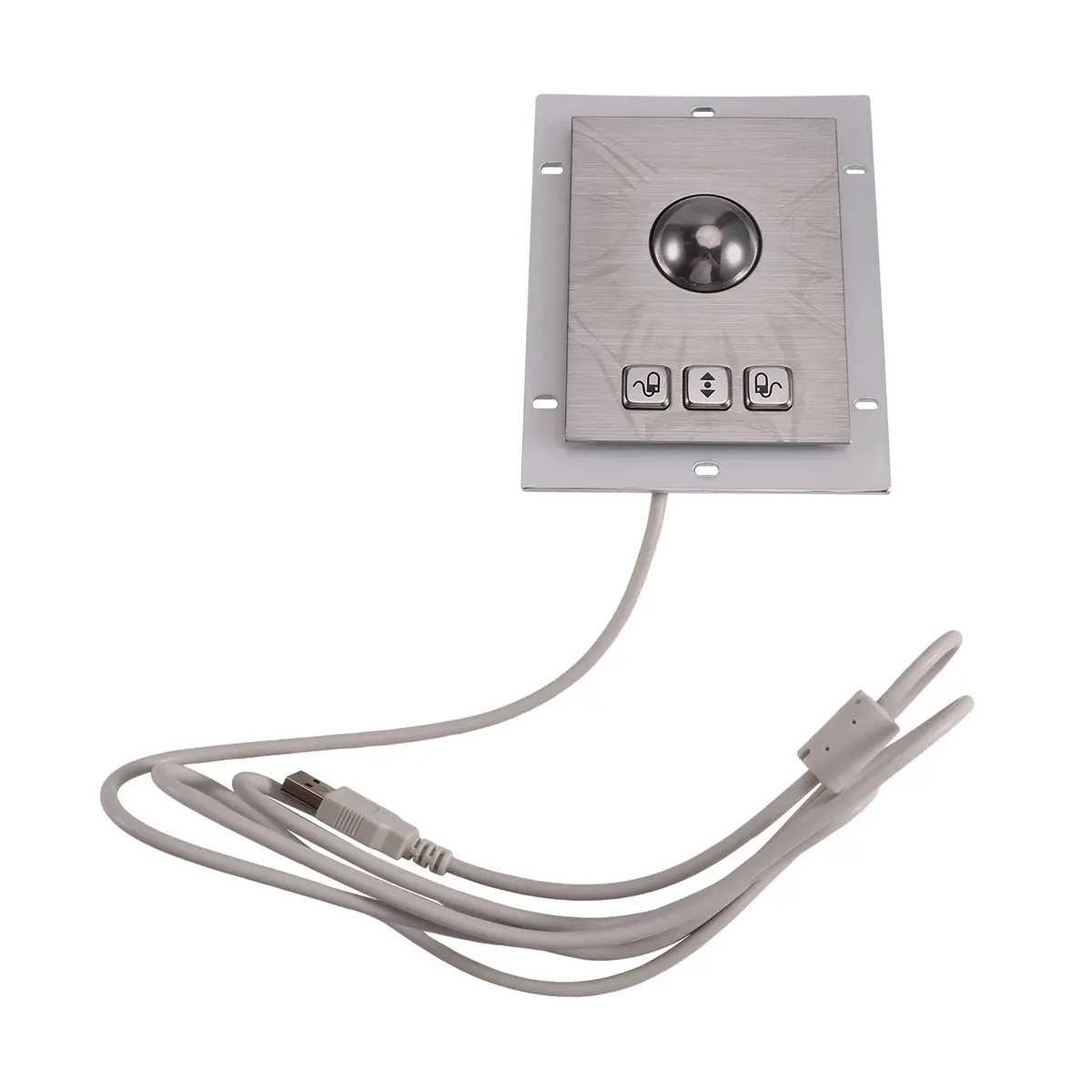 giftnew Metal Trackball with Stainless Steel Material Panel Mount 38mm Industrial Mouse Buttons Explosion-Proof Track Ball, USB