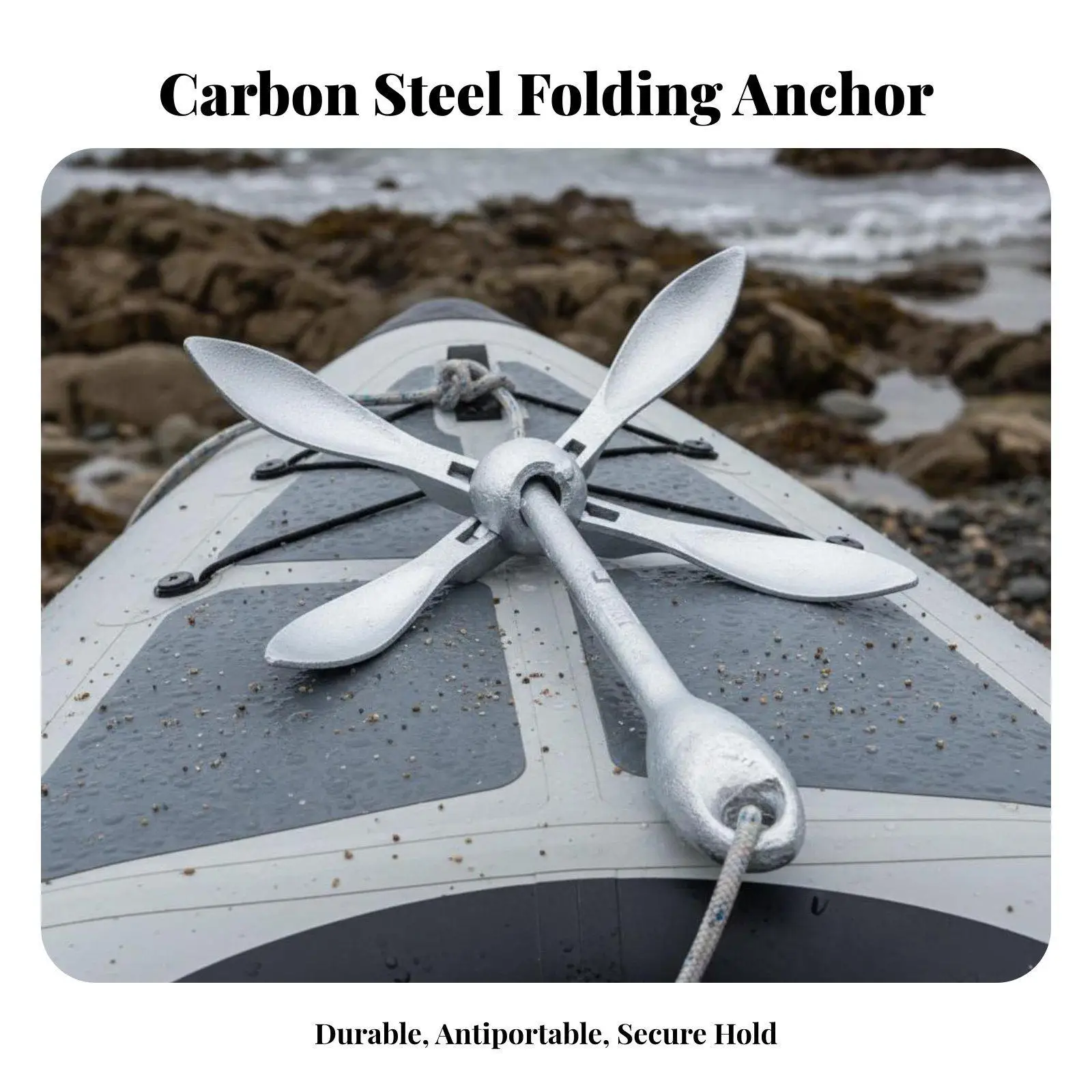 Heavy Duty Boat Anchor Foldable Carbon Steel Grapnel Marine Anchor for Kayak Canoe Fishing Equipment