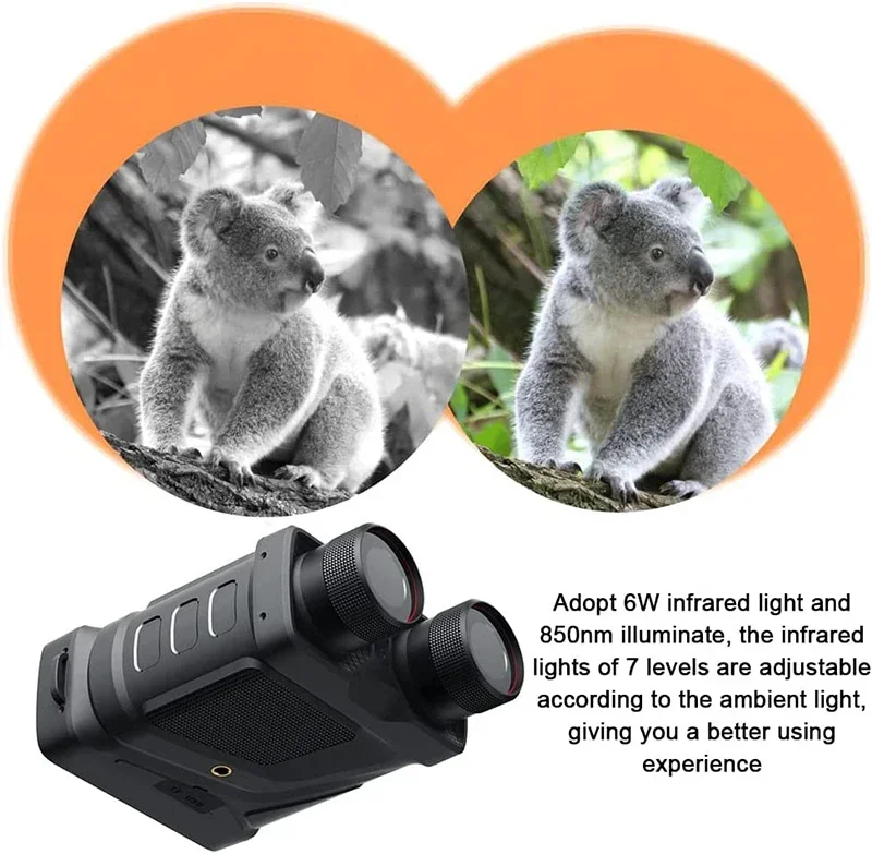 Rechargeable Night Vision Binoculars Infrared Camera HD 5X Digital Zoom Telescope Goggles for Outdoor Hunting Camping Travel