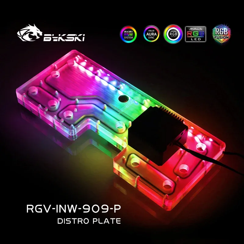 Bykski RGV-INW-909-P,Distro Plate For In Win 909 Case,MOD PC Water Cooling Waterway Board Reservoir For Computer CPU GPU Cooler