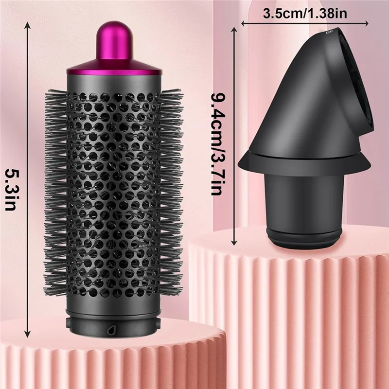 A98G-مرفق فرشاة مستديرة لـ Dyson Airwrap مع محول لملحقات مجفف الشعر دايسون، فرشاة تكثيف مستديرة