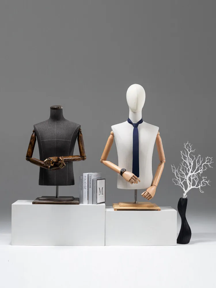 Model props men's half-body suit men's clothing store dress window display clothing store platform display stand full body
