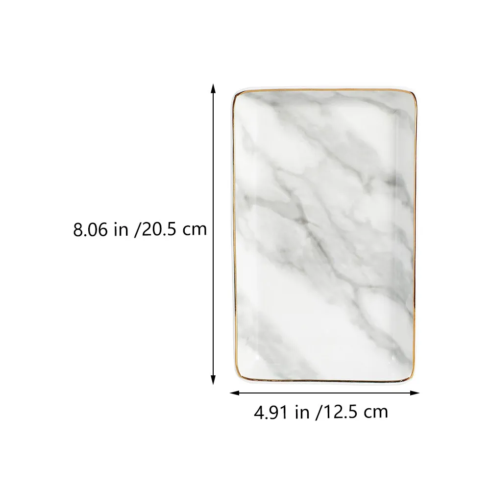 1Pcs Premium Marble Pattern Storage Tray for Desk Bathroom Vanity Fine Workmanship Easy Clean Smooth Surface Multipurpose