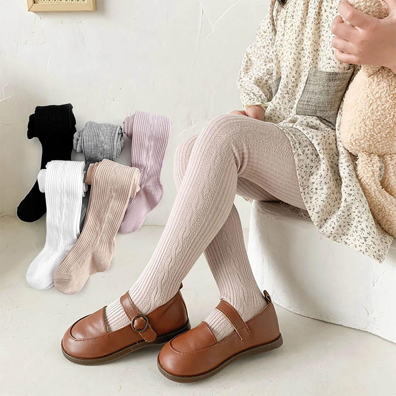 Solid Color Baby Girl Pantyhose Spring Autumn Kids Leggings Stockings Cotton Toddler Tights 0-4Year Kids One-piece Pants Socks