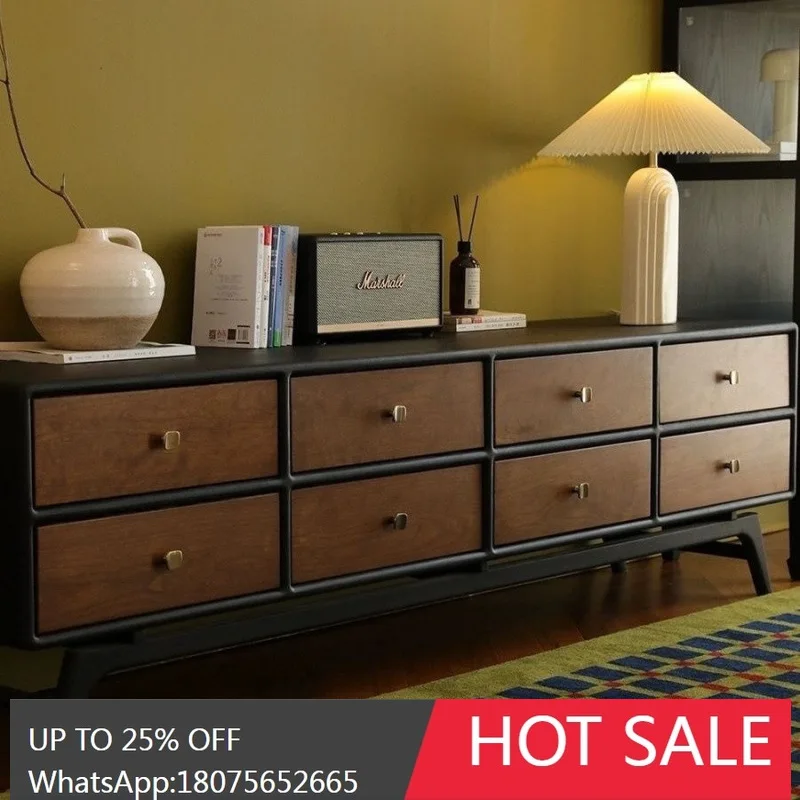 

MJY Solid Wood Retro American Style Display Storage Cabinet for Small Apartments