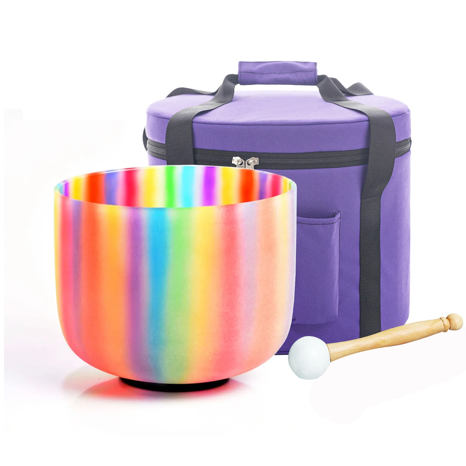 Star Linkup Frosted Quartz Rainbow Crystal Singing Bowl Tuned to C Note Standard 528Hz Repair Frequency, Generates gentle harmonic vibrations for energy purification, cell restoration and comprehensive physical