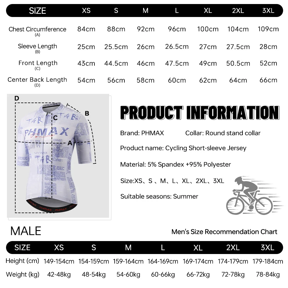 PHMAX Women's Cycling Jersey Summer Short Sleeve Breathable Quick Dry Anti-UV SPF 50+ Road MTB Pro Bicycle Top Cycling Clothing