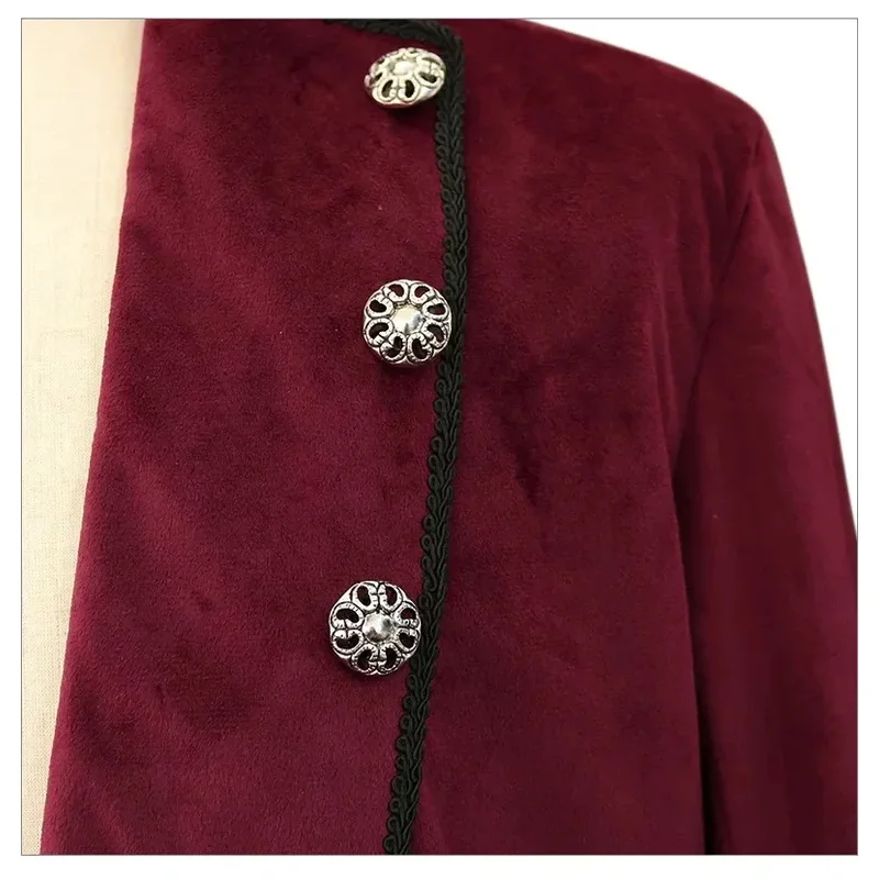 Sky05 Vintage Halloween Medieval Steampunk chaqueta de frac para hombre terciopelo renacentista victoriano levita uniforme Cosplay Cos99Ji *