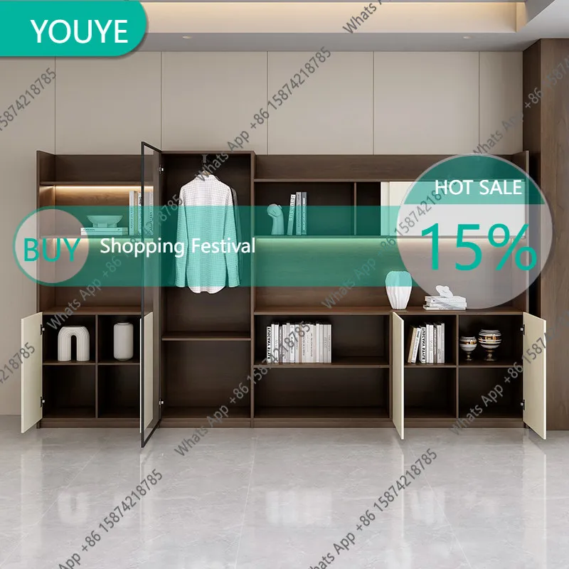 T64 New File Cabinet High-end Boss Big Bookcase File Storage Atmospheric Office Background Cabinet