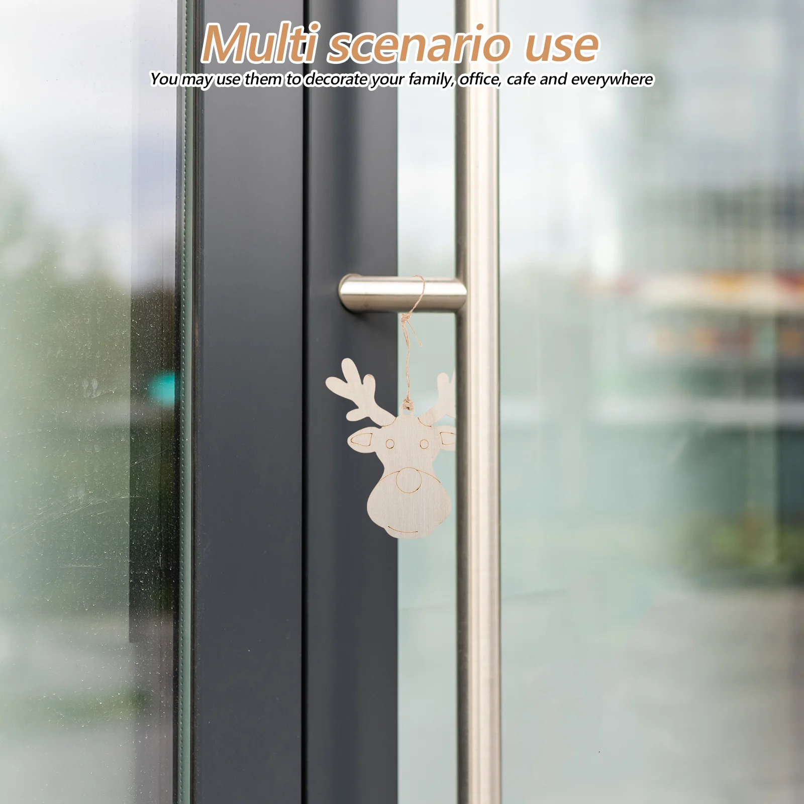 

20pcs Wooden Christmas Pendant Adorable Craft Ornament For Tree Door Window Hanging Diy Painting Decoration Reusable Holiday