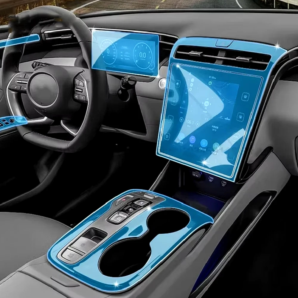 TPU Protective film for Hyundai Tucson NX4 2021 2022 2023 Car Interior Center Console Transparent  Anti-scratch  Accessories