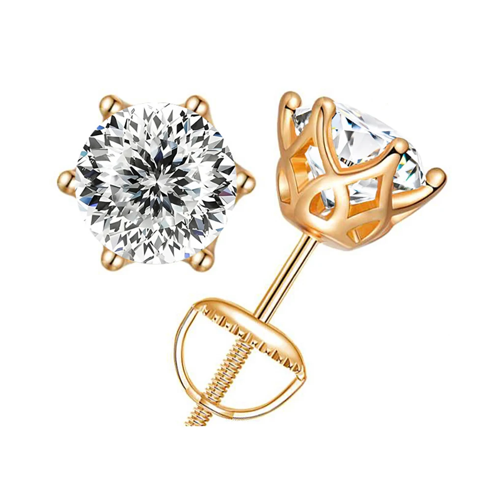 JoyceJelly 18k Vergoldete S925 Sterling Silber Grüne Moissanit-Ohrringe für Damen Klassisches 6-Krallen-Design Valentinstag-Geschenk – Detail 21