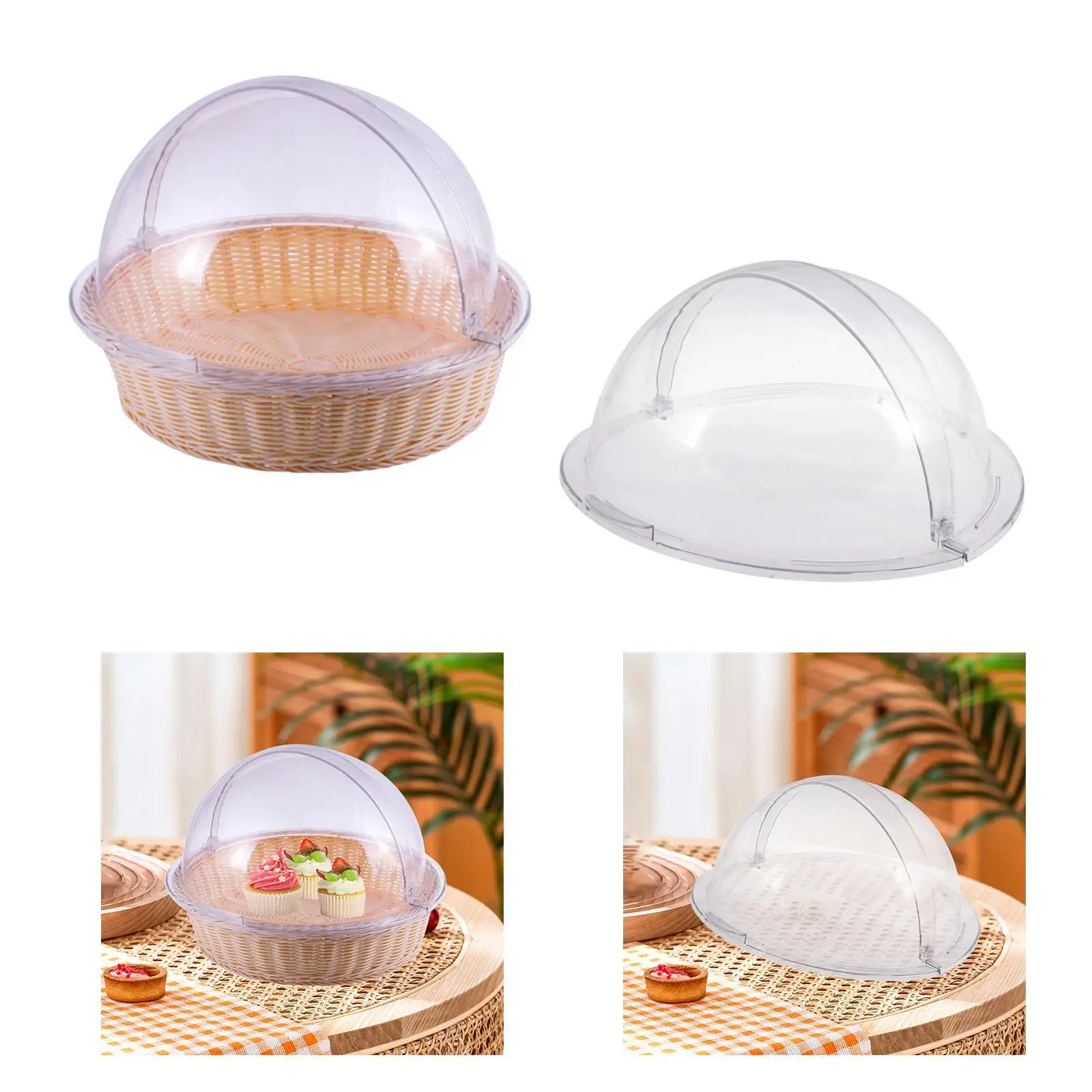 

PVC Clear Cake Stand Cover Pastry Display Easy to Clean Round Food Serving Dome Cover for Holidays Wedding Hotel Banquet Party
