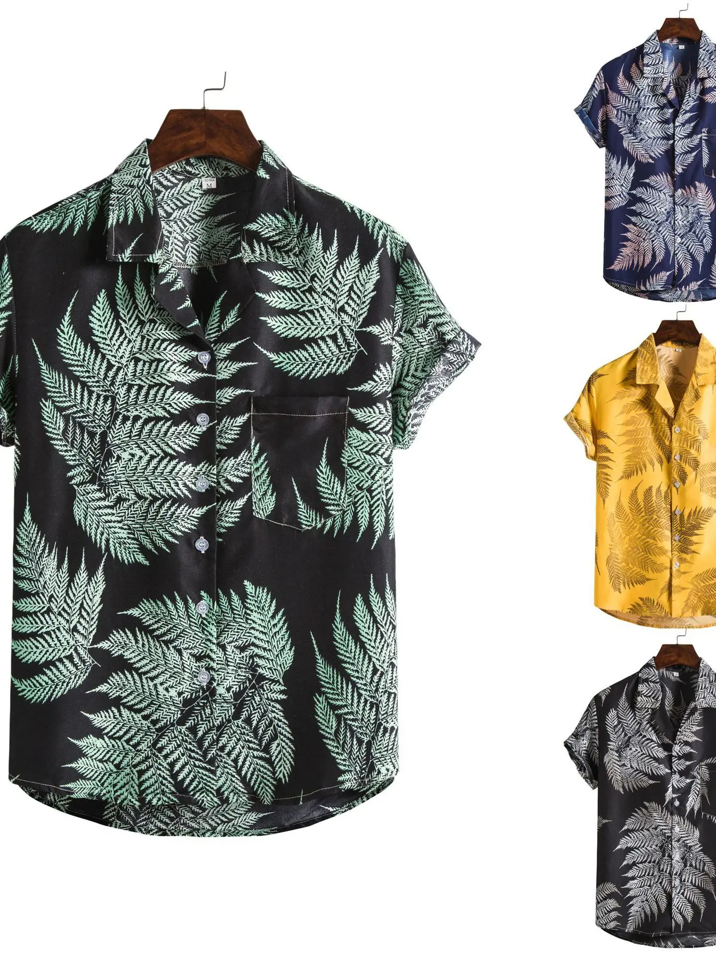 

Loose Fit Printed ort Sve irt for Men Button up Open Cardigan Sle Casual Youthful Printed Collared irt Summer Wear