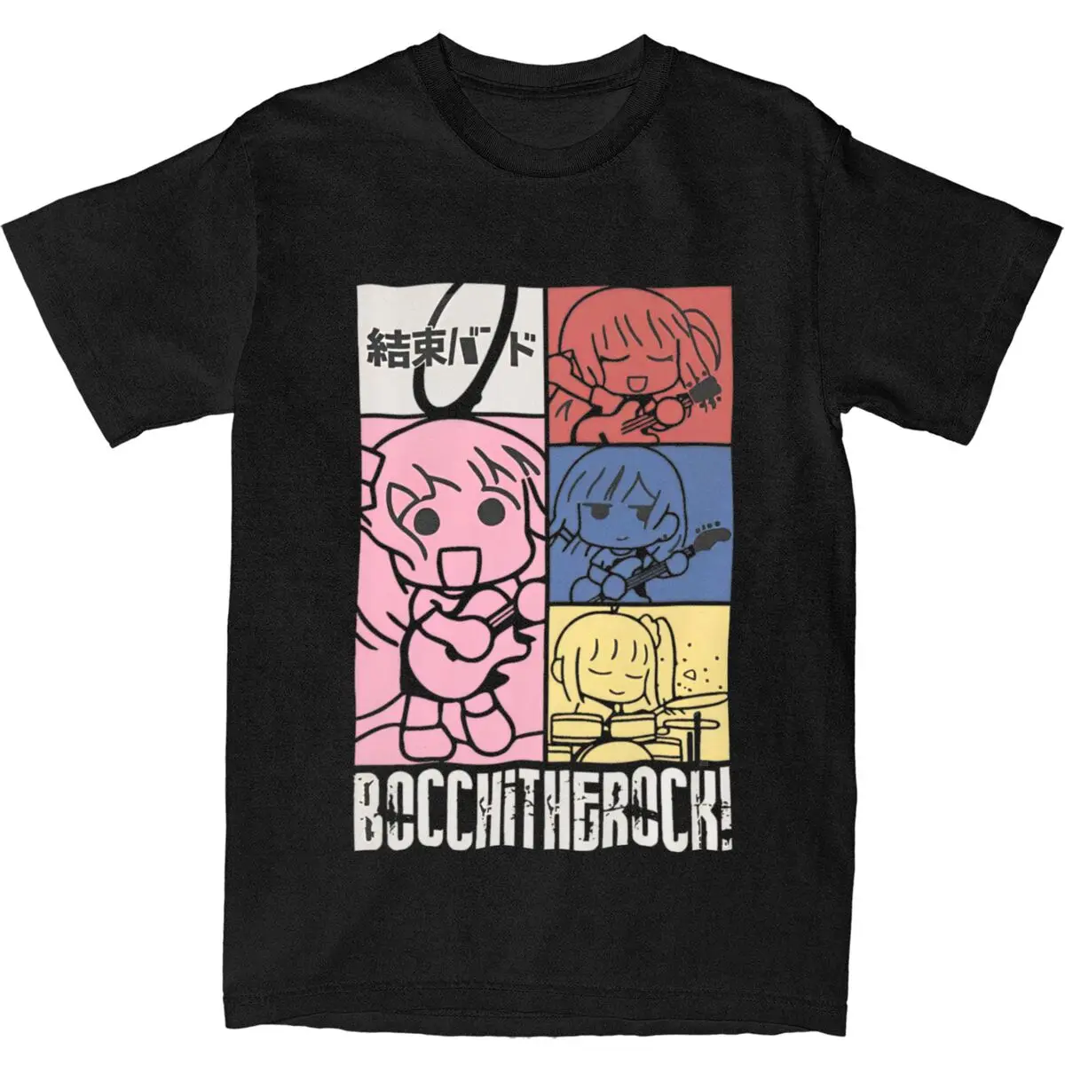 Bocchi The Rock Ikuyo T-Shirt Men's Anime Vintage Pure Cotton T-Shirts Summer Comfortable Hipster Tees Casual Oversized Clothes