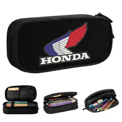 Creative Wings Motorcycle Hondaed Pencil Case Racing Pencilcases Pen Box for Student Large Storage Bag School Gift Stationery