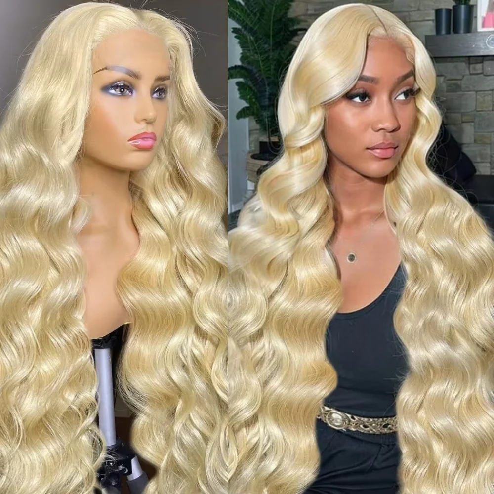 30 36 Inch 200 Density 613 Honey Blonde Lace Front Human Hair Wigs Body Wave Brazilian Remy 13x6 HD Lace Frontal Wig For Women