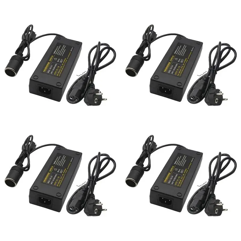 A11M-4X 12V 15A 160W Power Converter 220V To 12V Car Power Adapter Converter Car Home Cigarette- Lighter Converter EU Plug