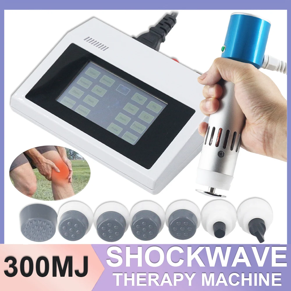 Portable Shockwave Therapy Machine 300MJ Pain Relife Massage Body ED Treatment Easy Operation Shock Wave Equipment Home Use