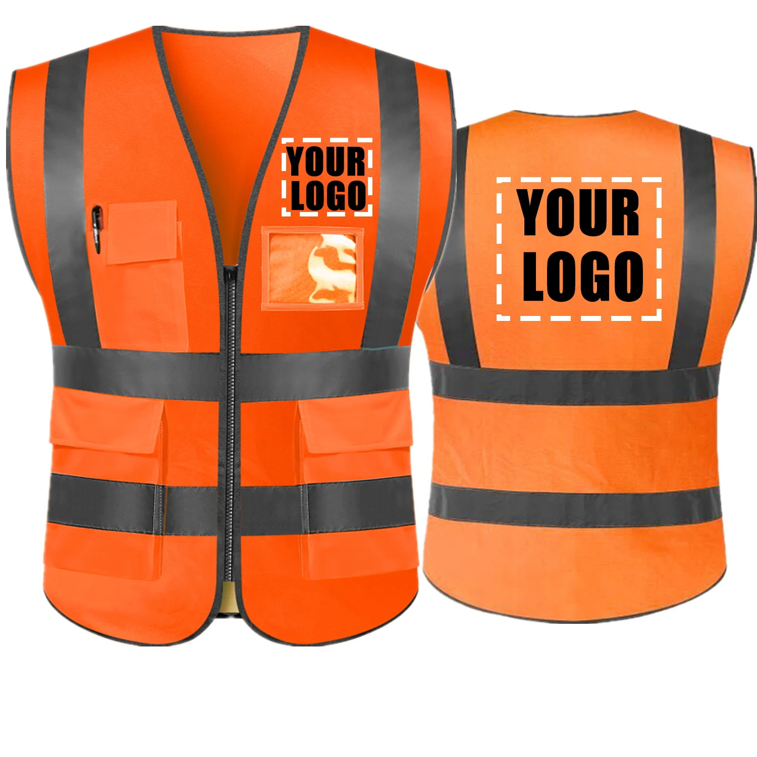 Reflective Vest High-Grade Safety Signal Custom Logo Rider Jacket Vest High Visibility Working Safety Jacket Fluorescent Woman